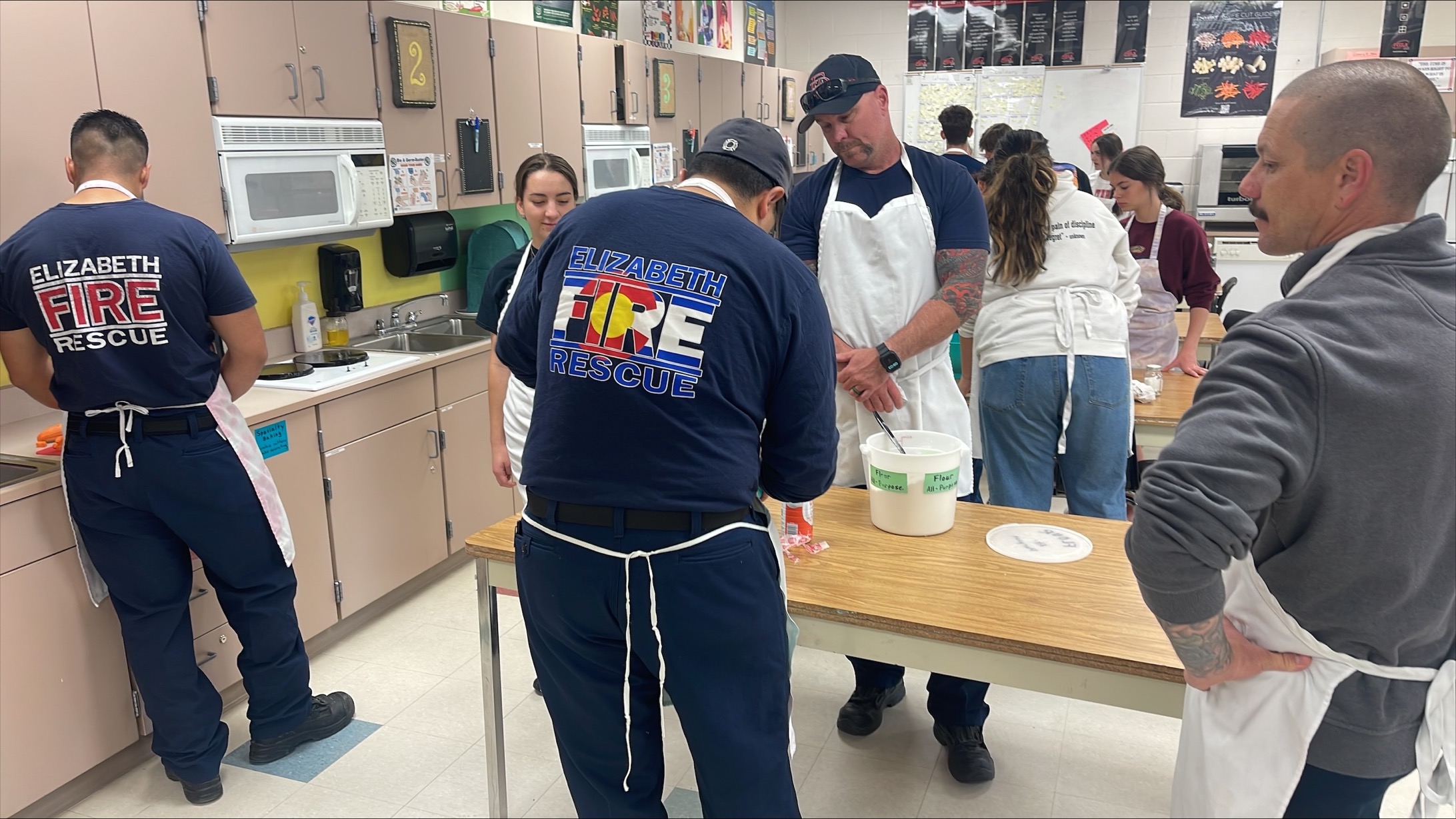 Crews during a cooking safety class