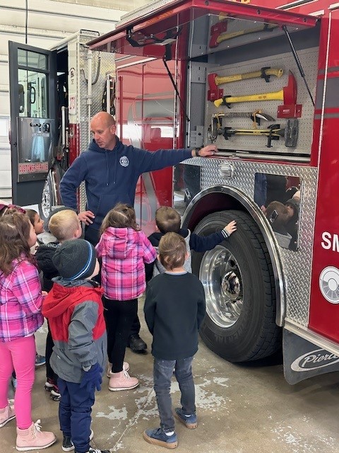 Crews giving a station tour