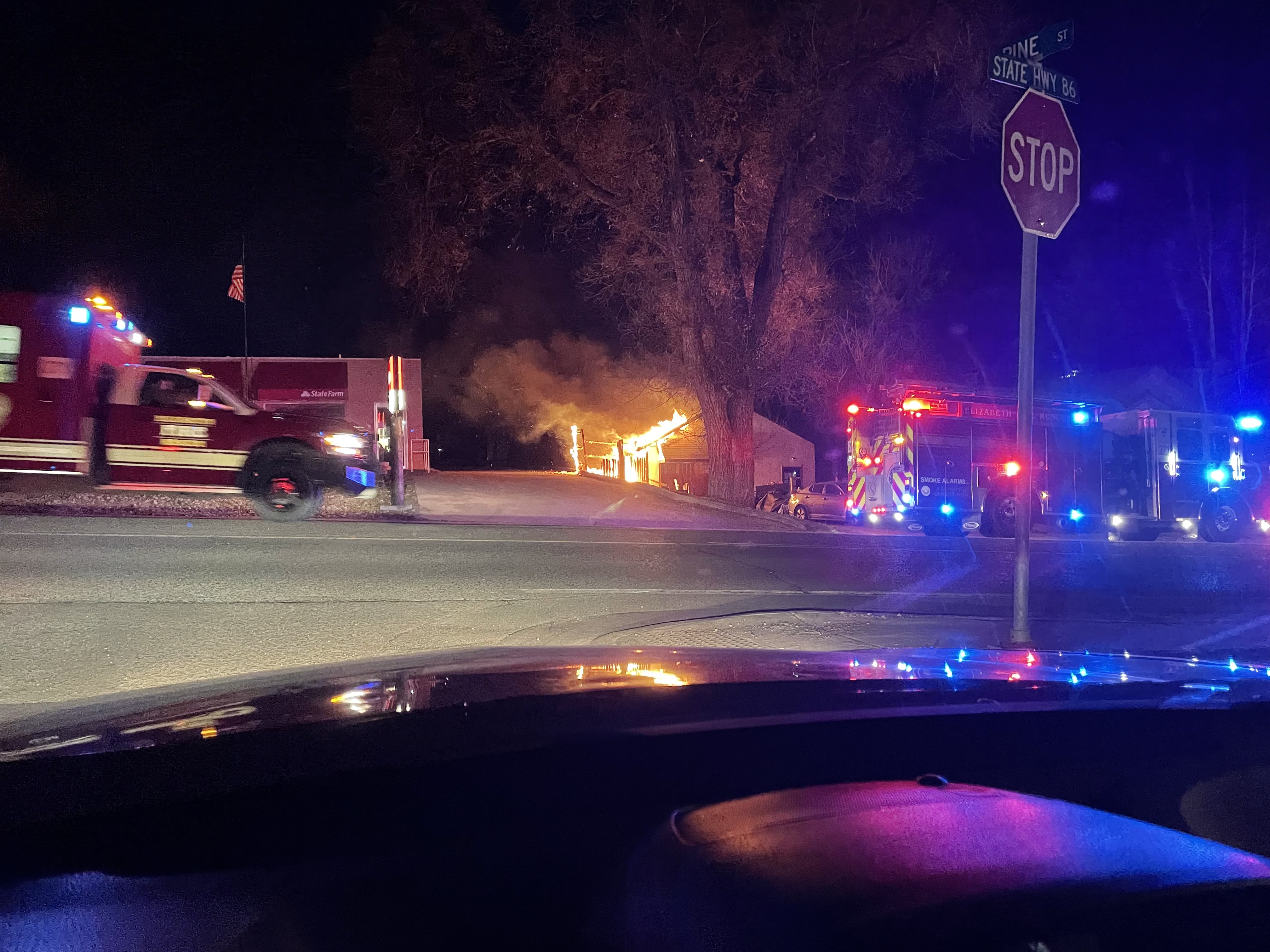 EFPD apparatus on calls throughout the year - engine and ambulance on route to a fire