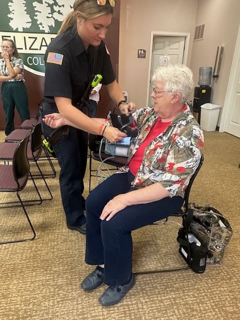 Fire prevention activities throughout the year - senior blood pressure checks