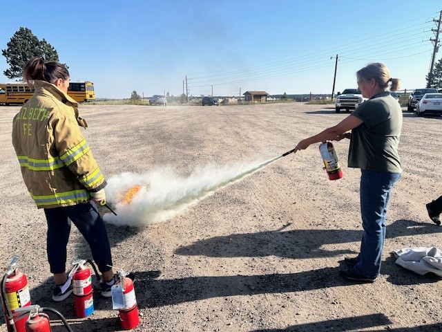 Fire prevention activities throughout the year - bus barn fire extinguisher training