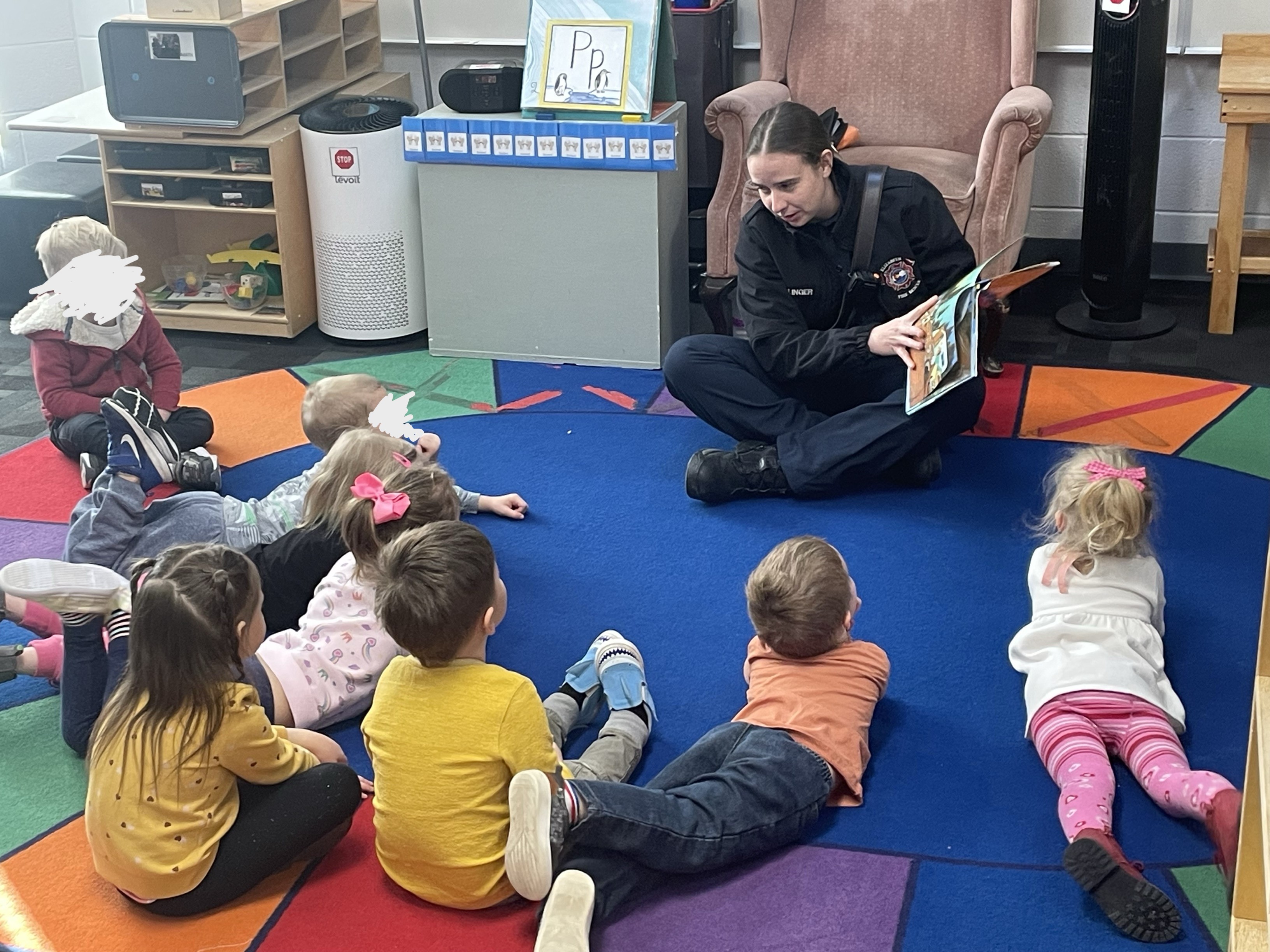 Various fire department activities throughout the year - reading to preschool