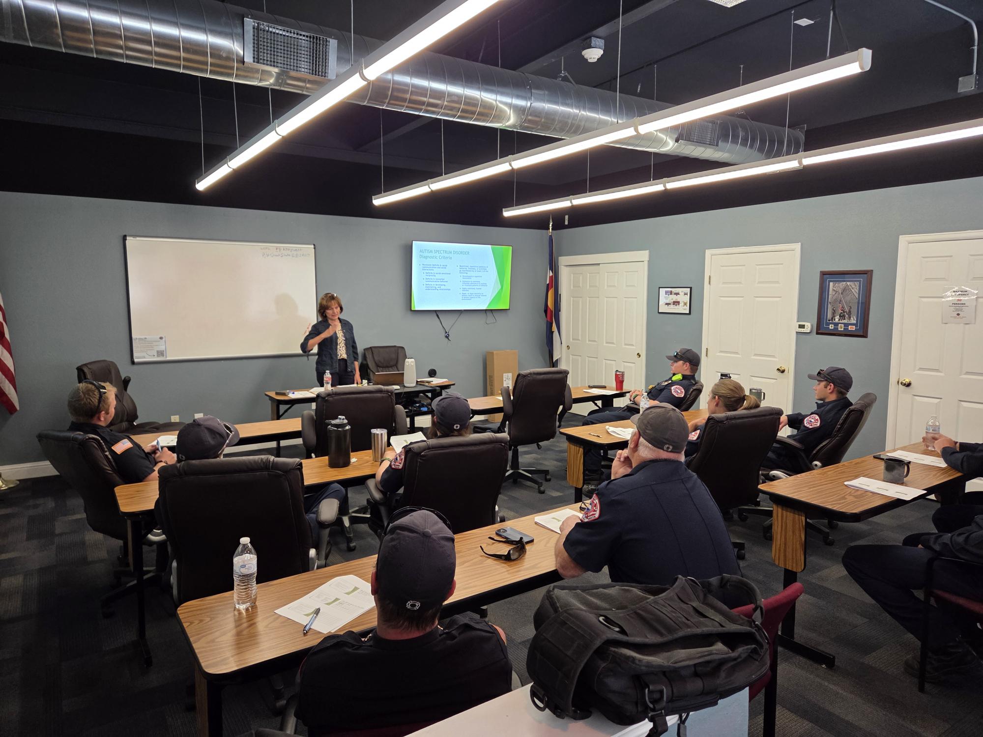 Crews during a training on autism patients during emergency calls