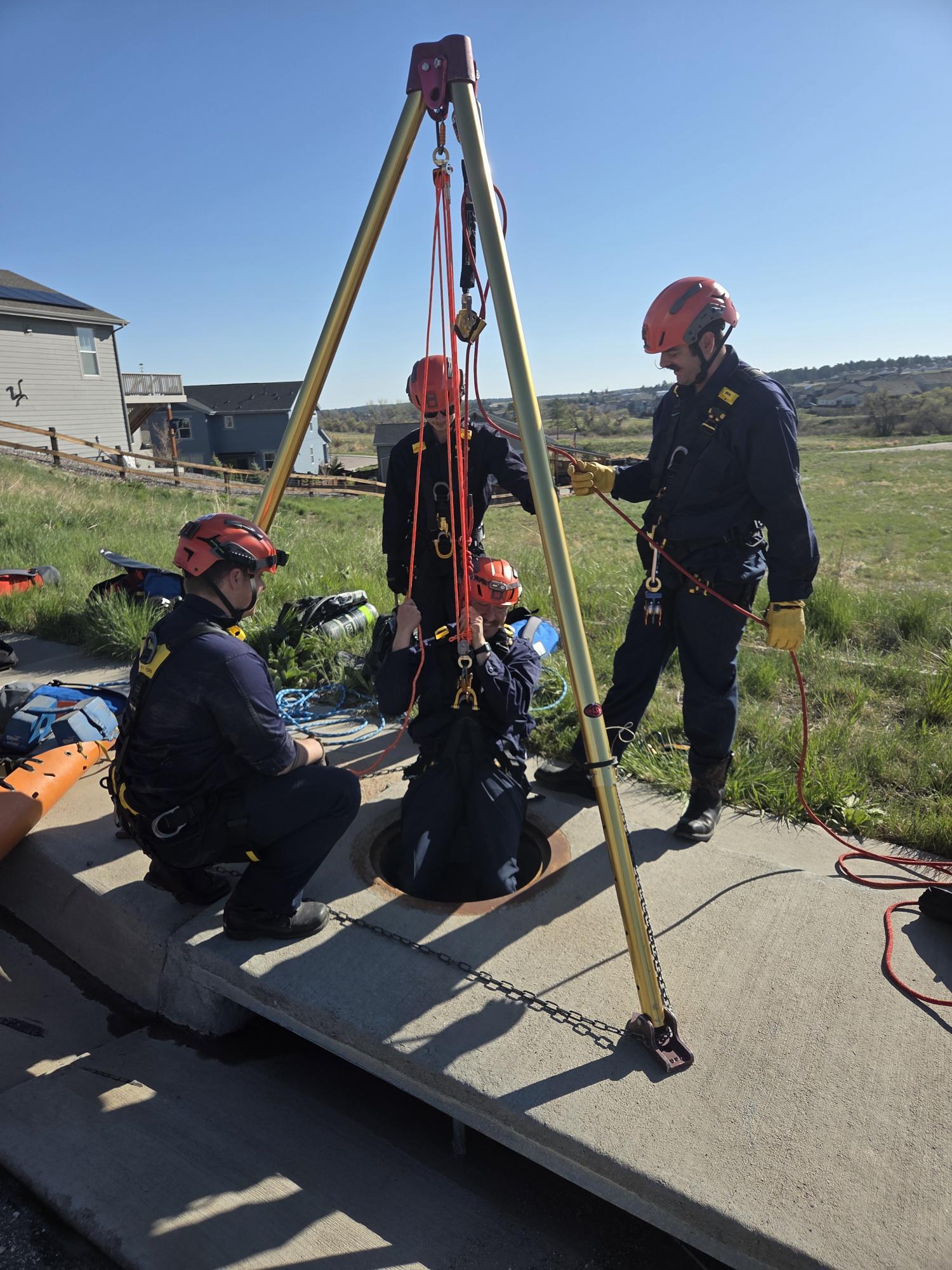 Crews during tech rescue training
