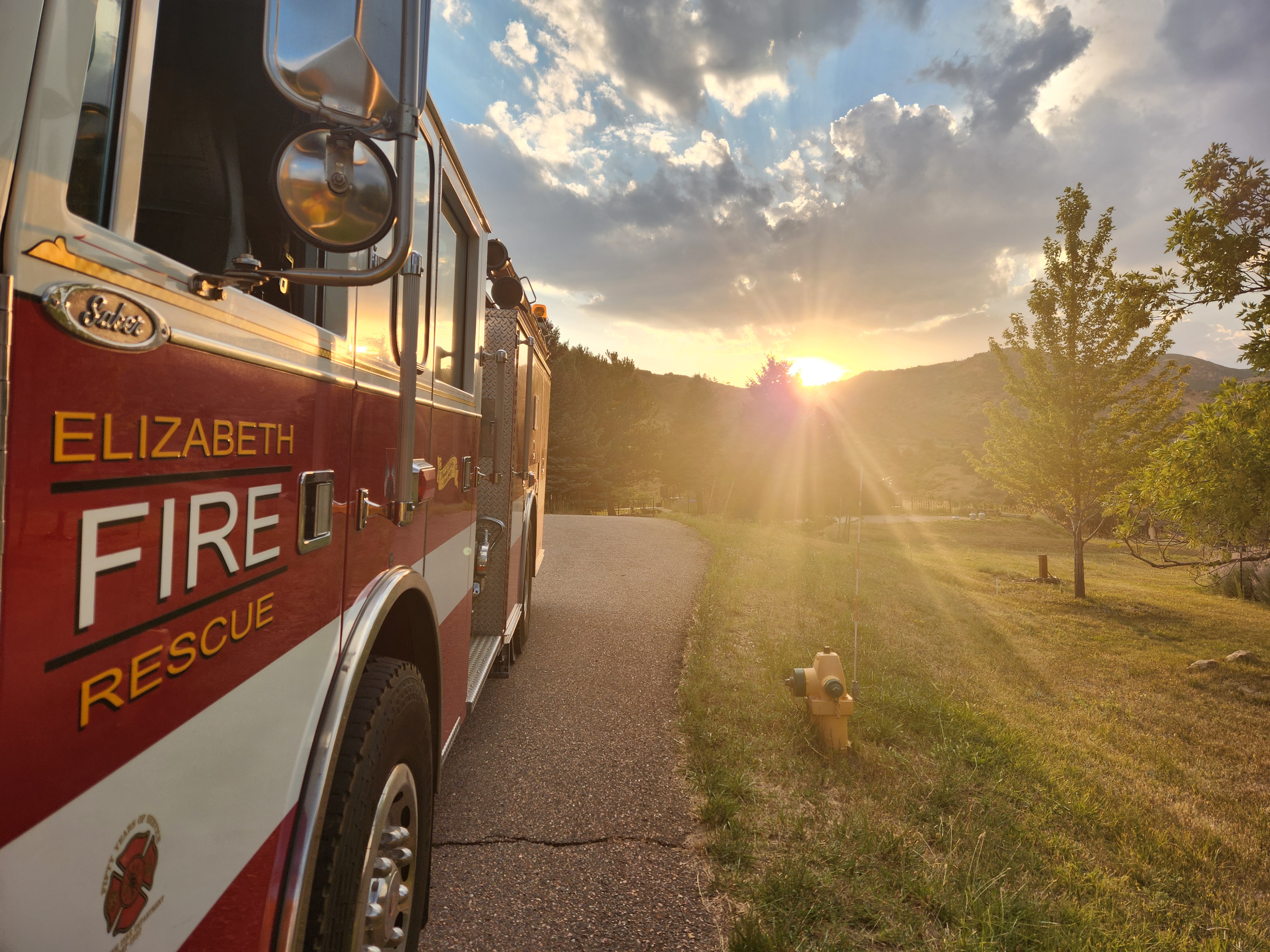 Engine on scene at a fire