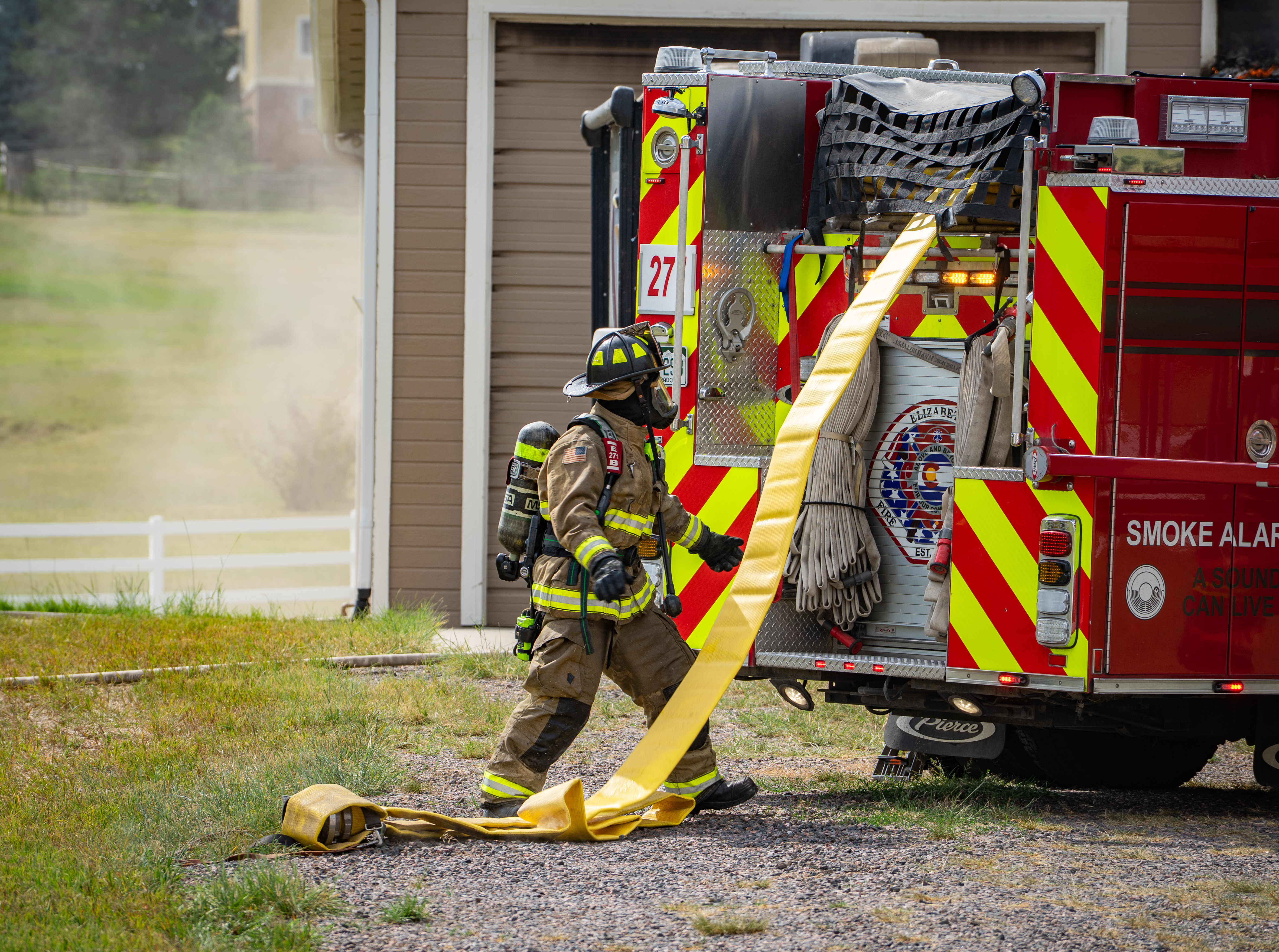 Crews and apparatus on an outbuilding fire - Photos taken by Ethan Dunlop / 303firephotography