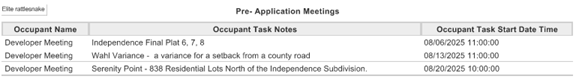 Pre-application meetings