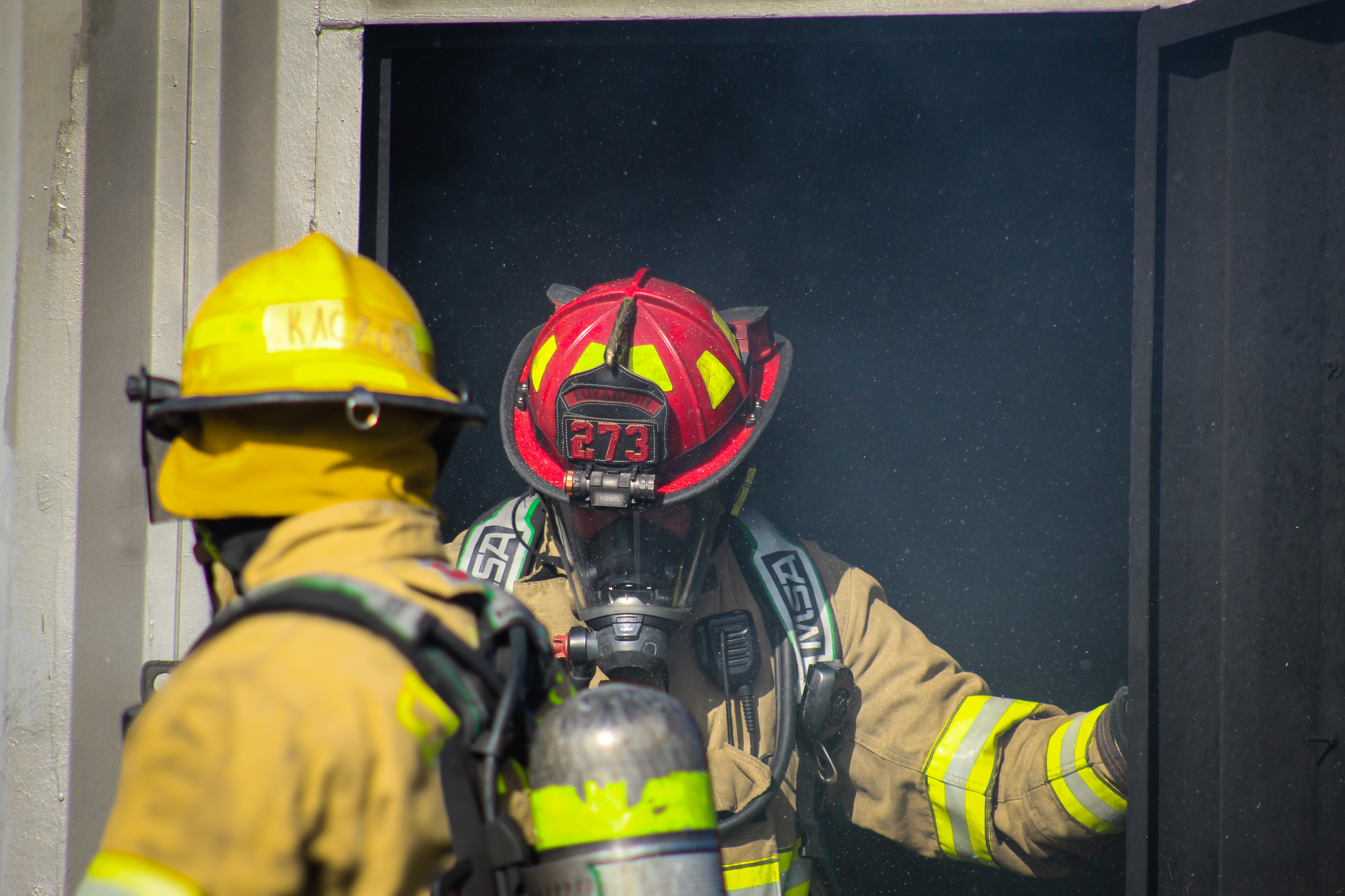 Crews at a live burn training