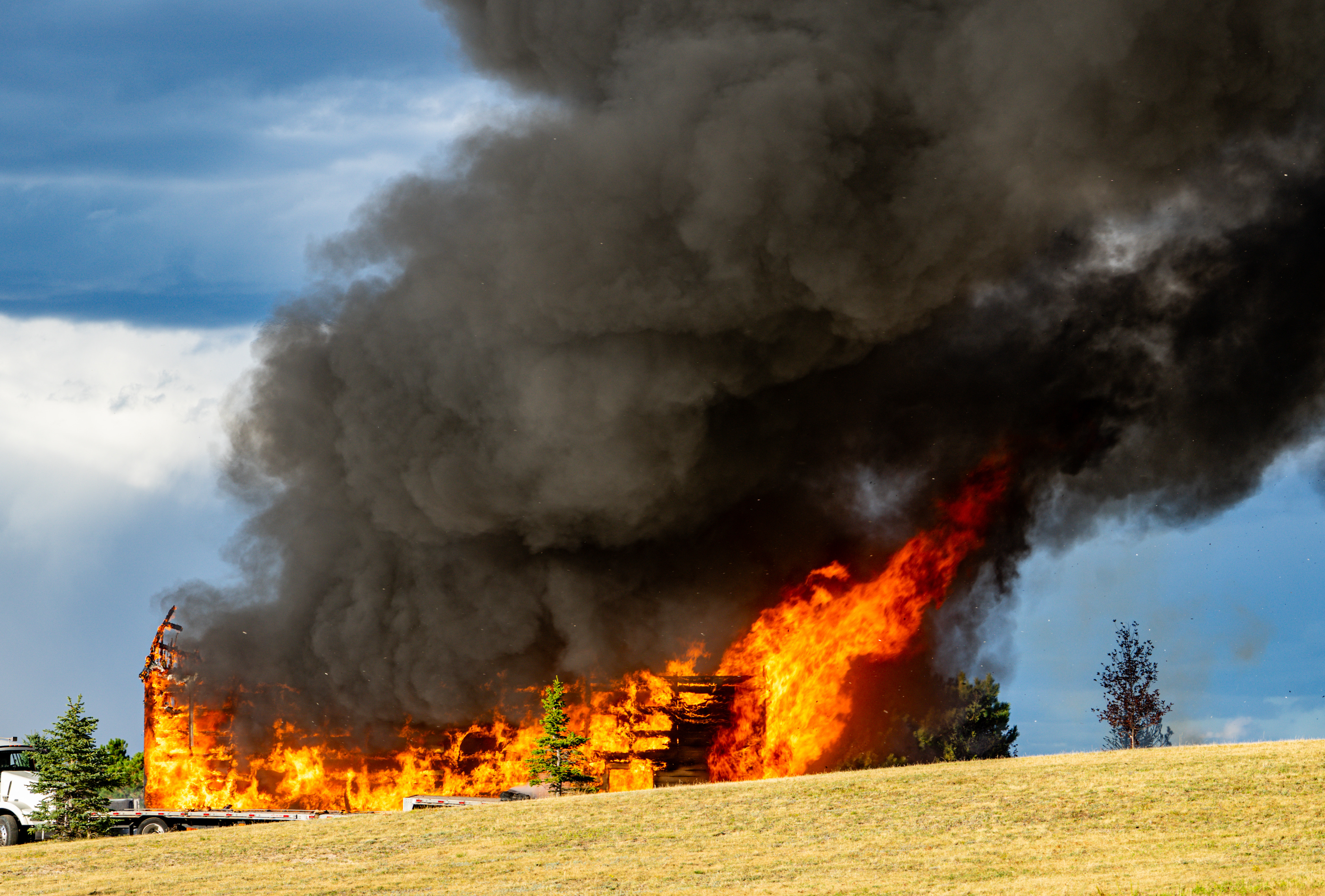Elizabeth Fire, Rattlesnake Fire, and South Metro Fire apparatus and crews on a structural fire - Photos taken by Ethan Dunlop / 303firephotography