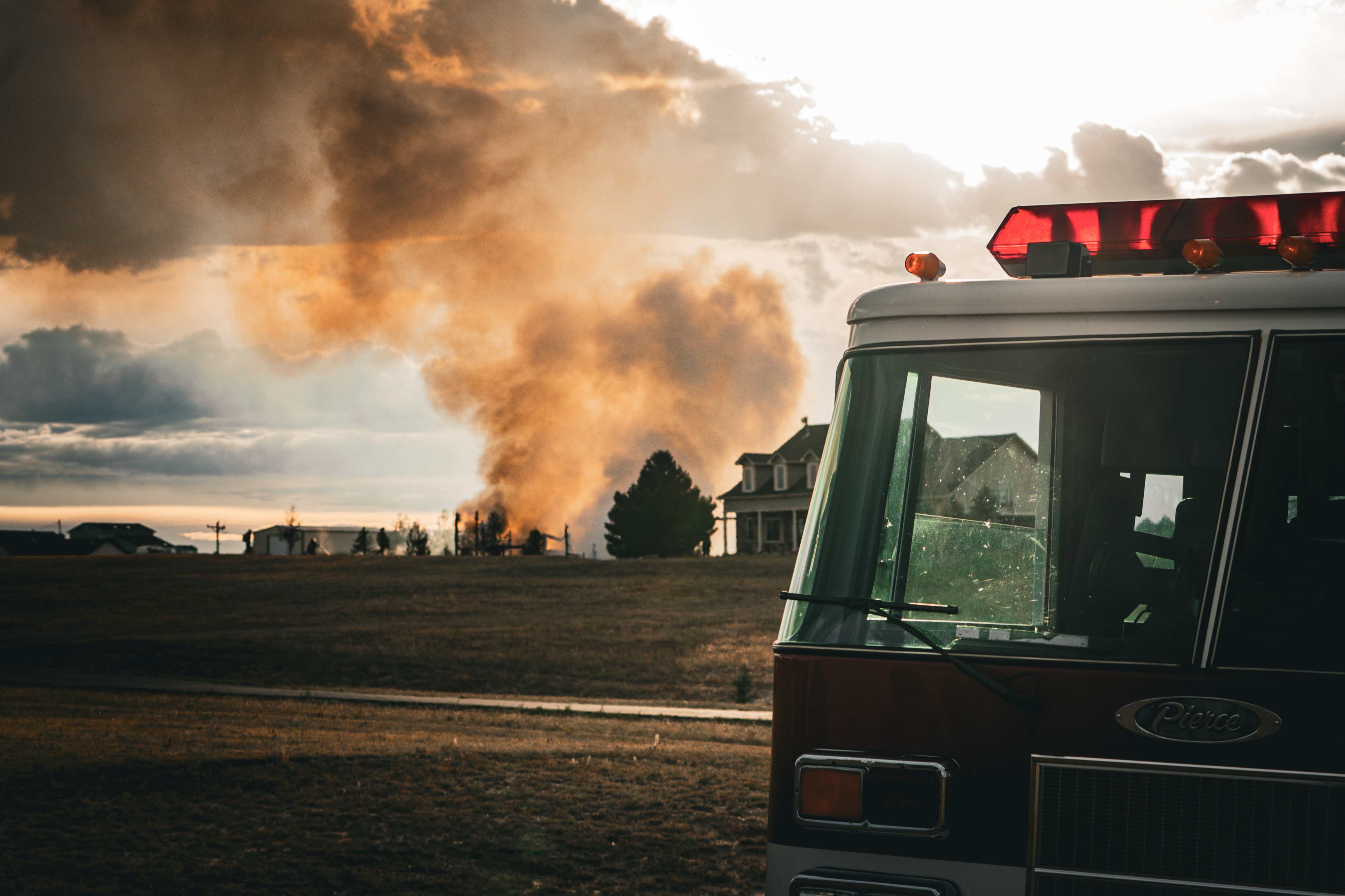 The engine on a structural fire - Photo taken by Ethan Dunlop / 303firephotography
