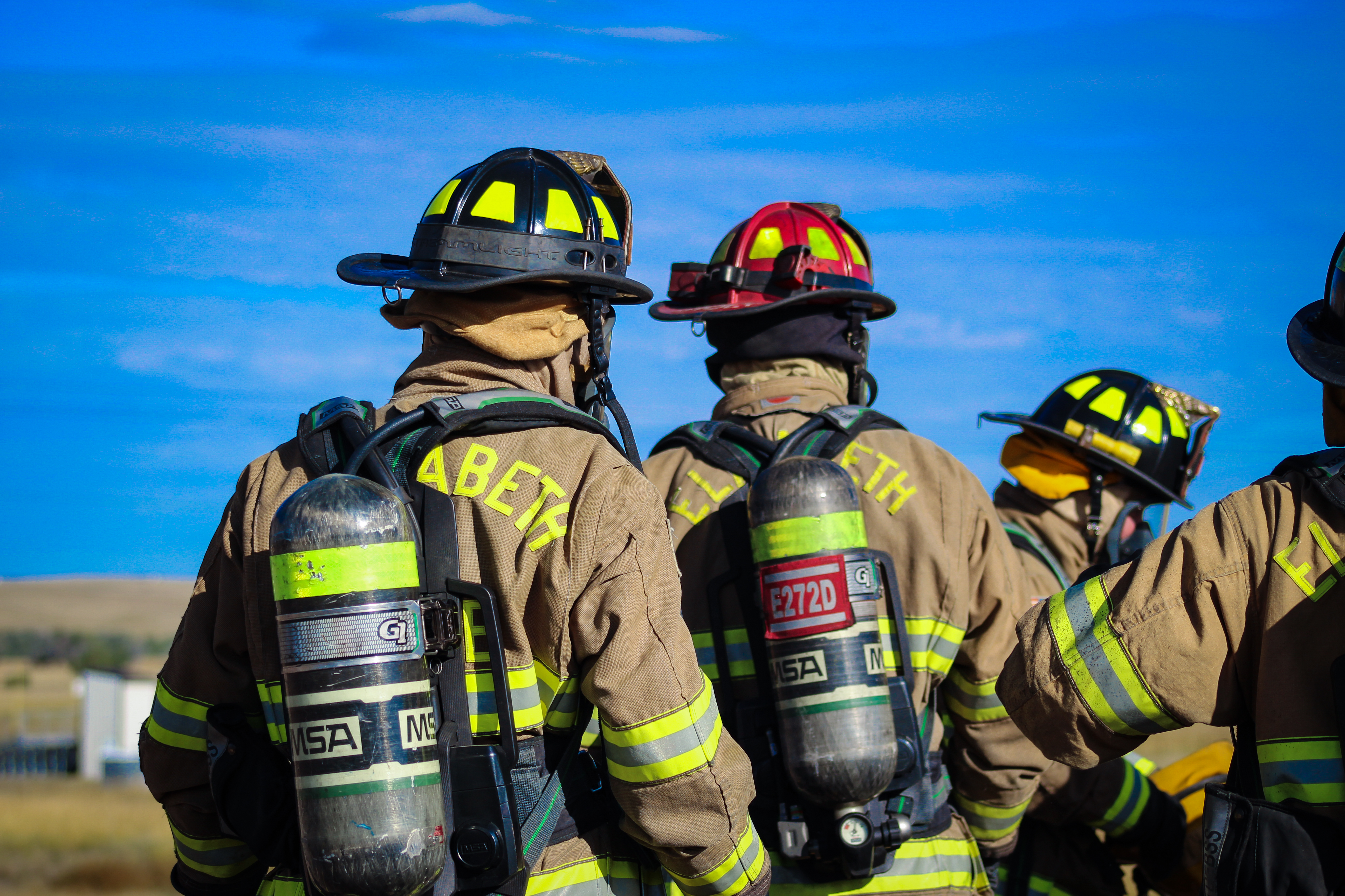 Crews at a live burn training