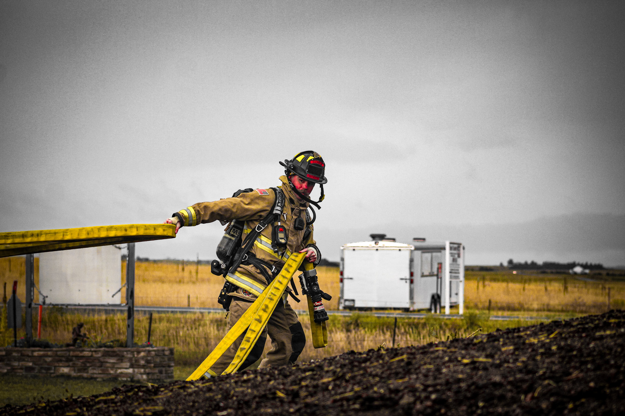 Crews at a live burn training