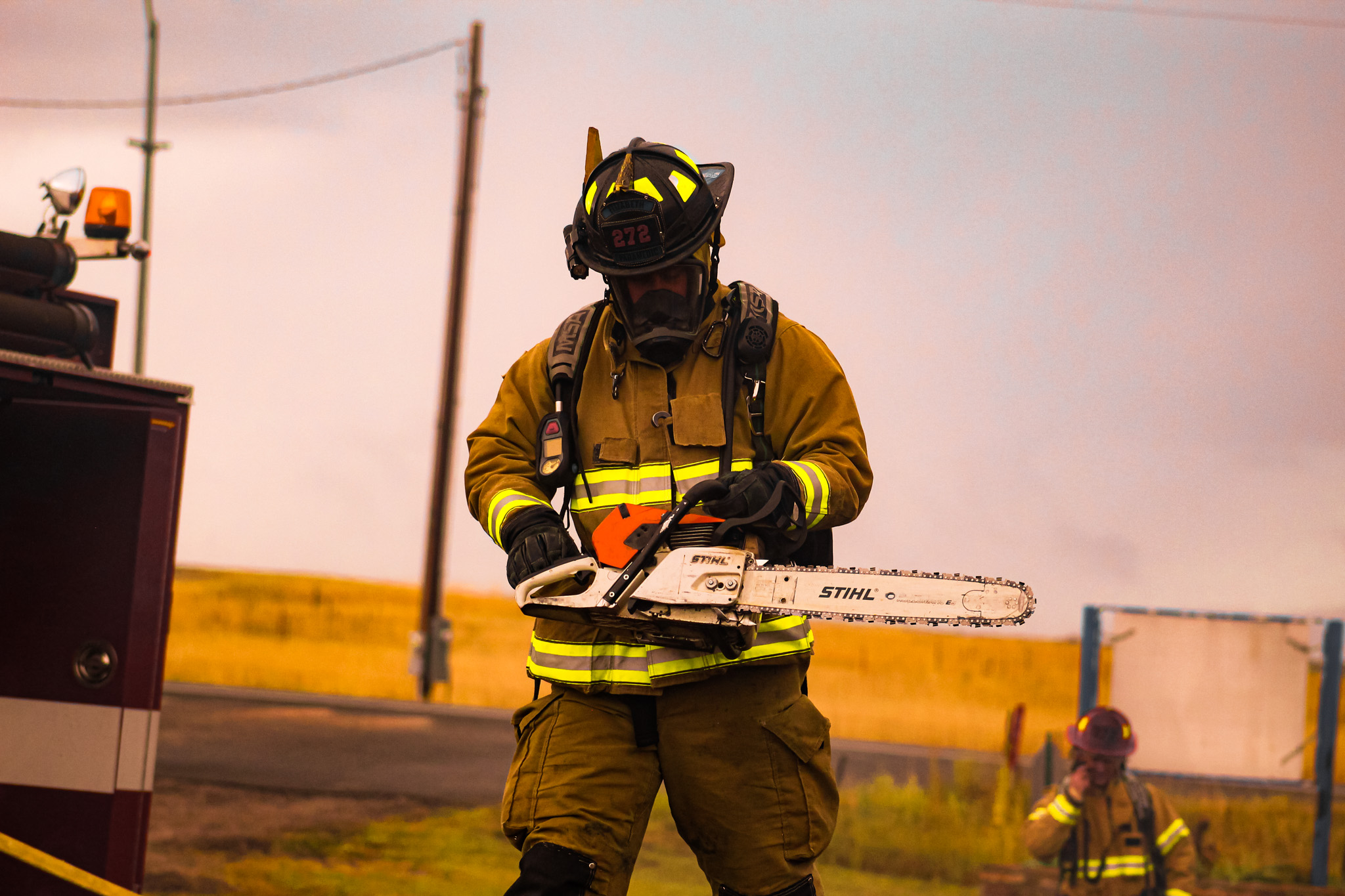 Crews at a live burn training