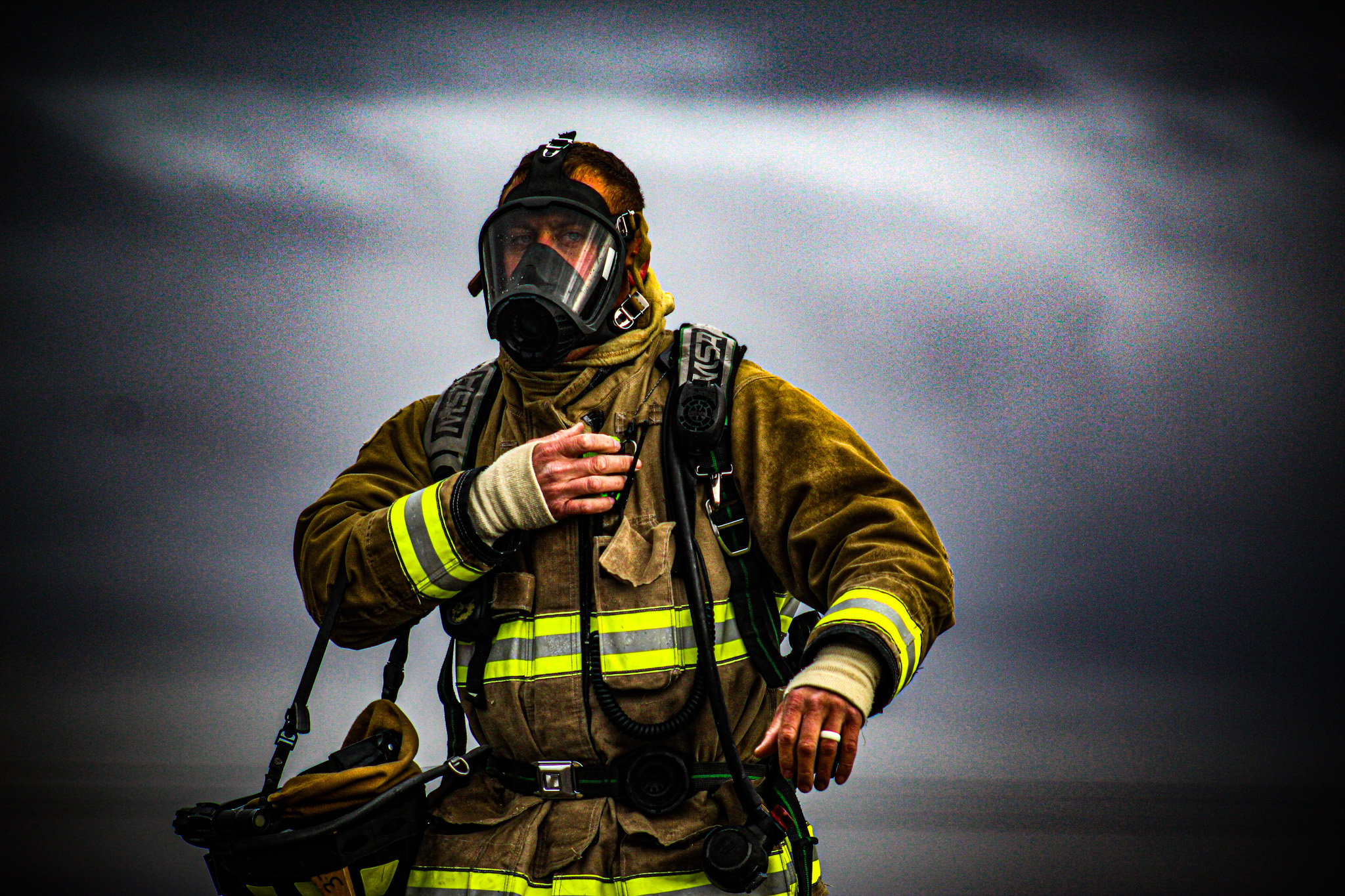 Crews at a live burn training