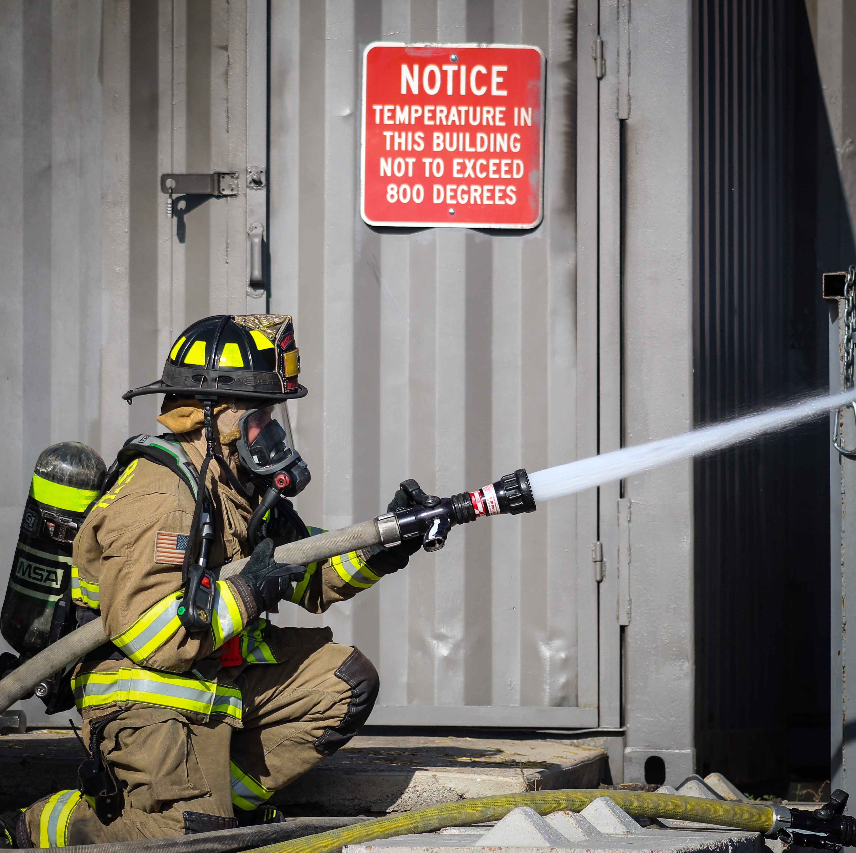 Crews at a live burn training