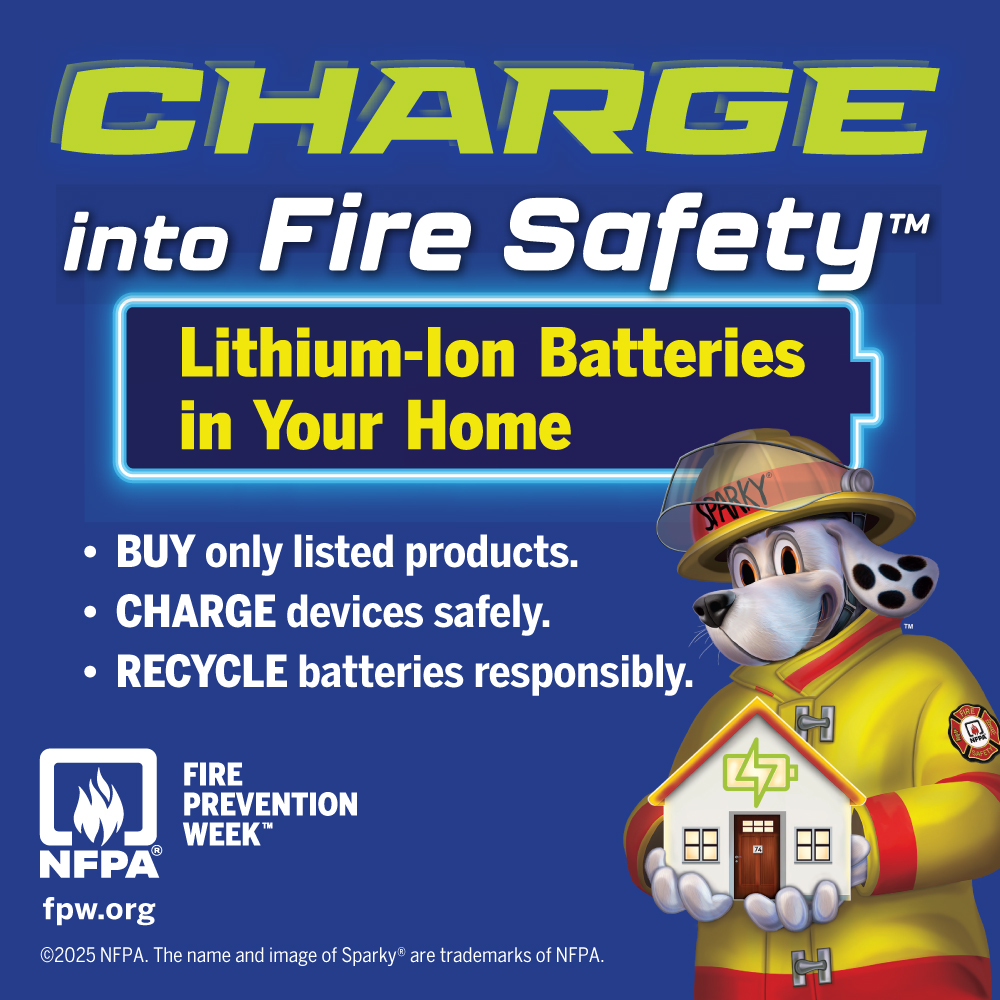 A Fire Prevention Week social media graphic