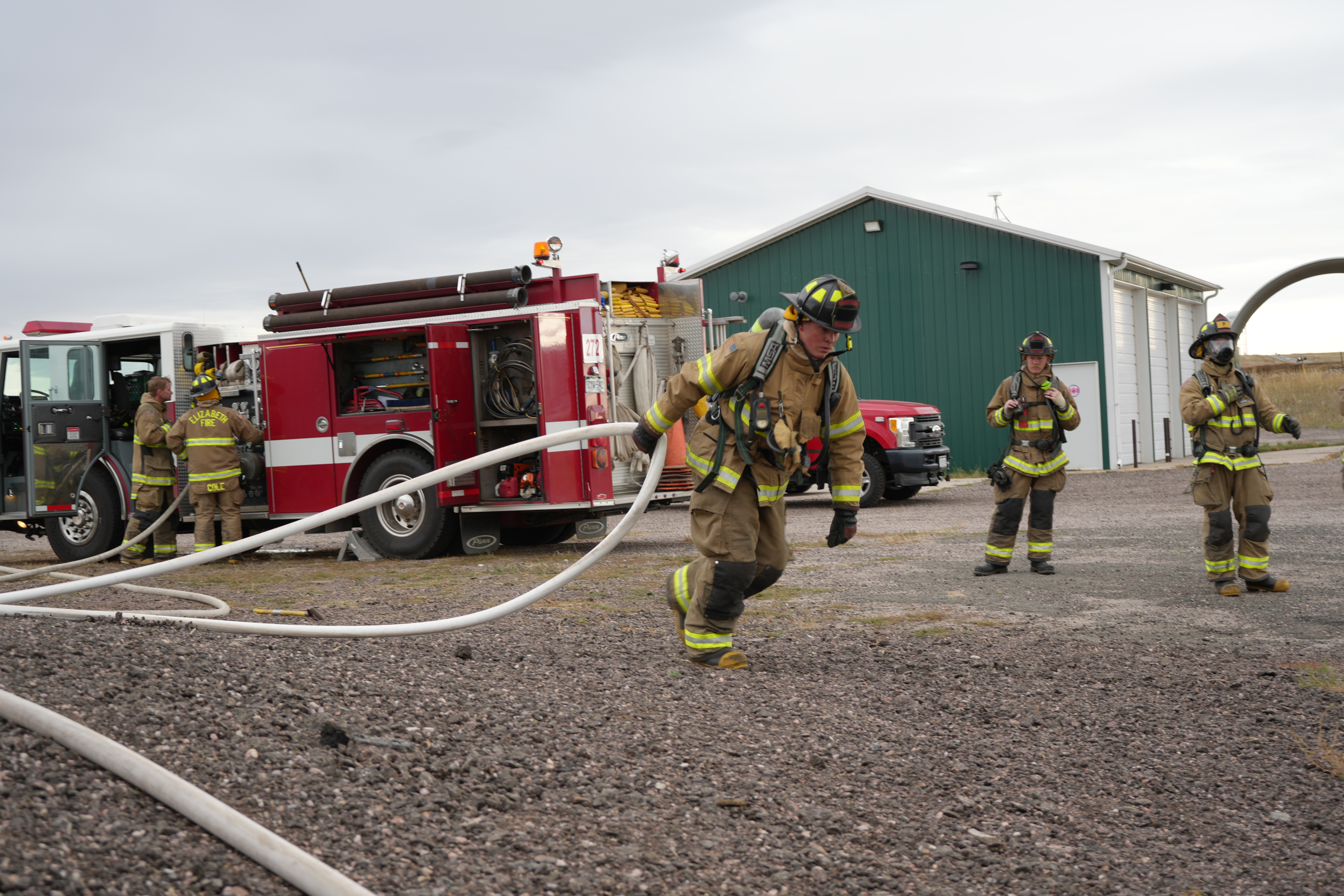 Crews at a live burn training