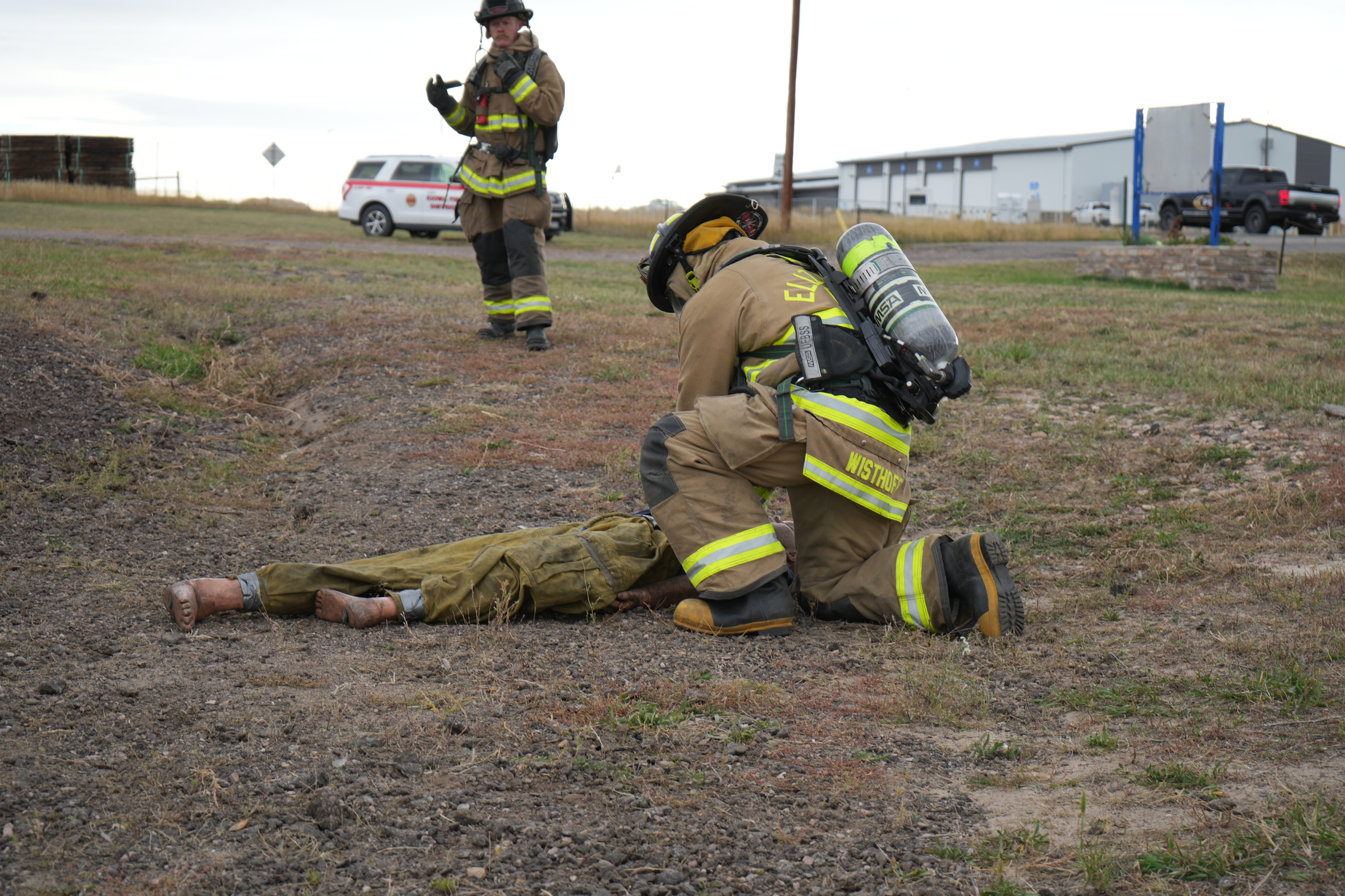 Crews at a live burn training