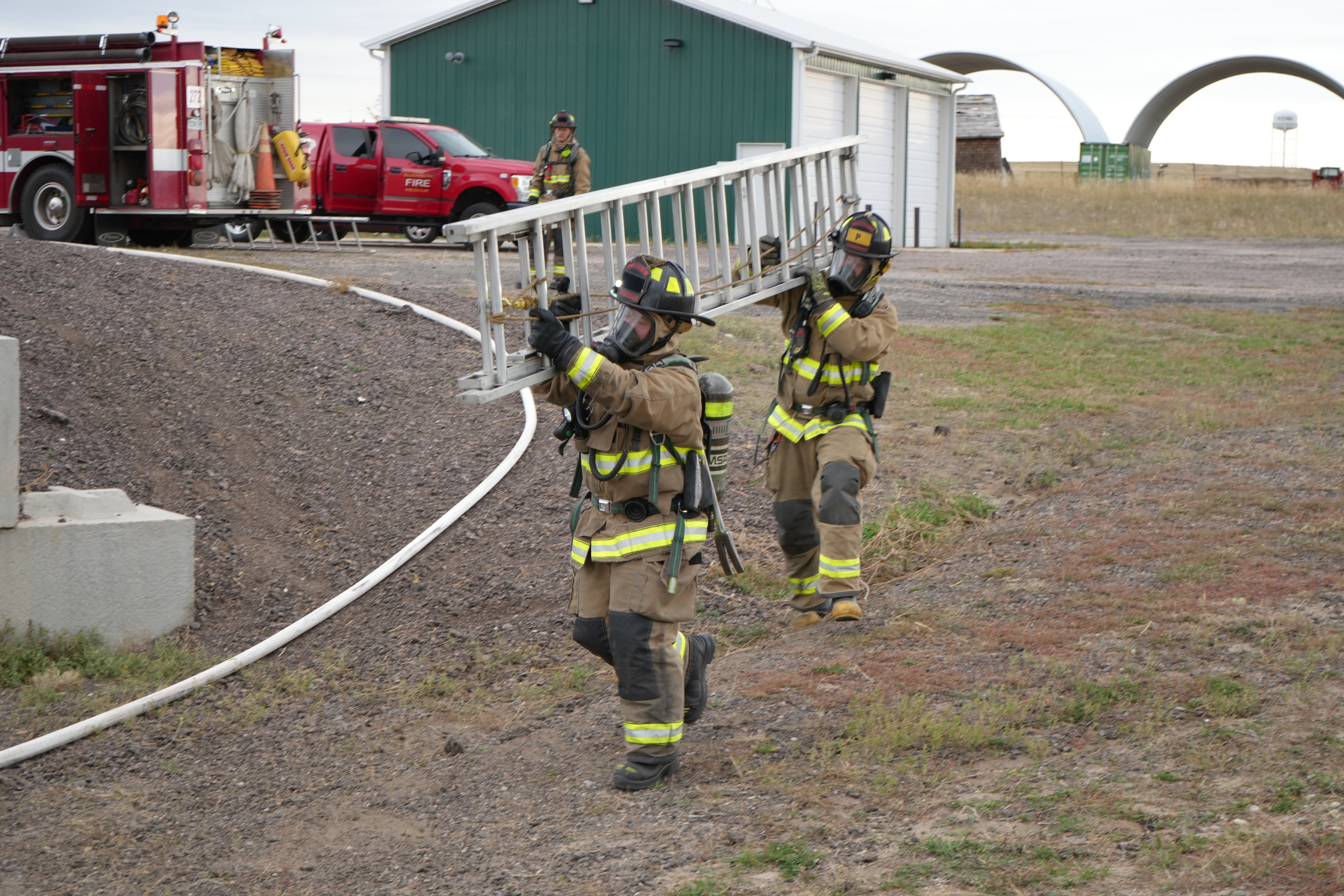 Crews at a live burn training