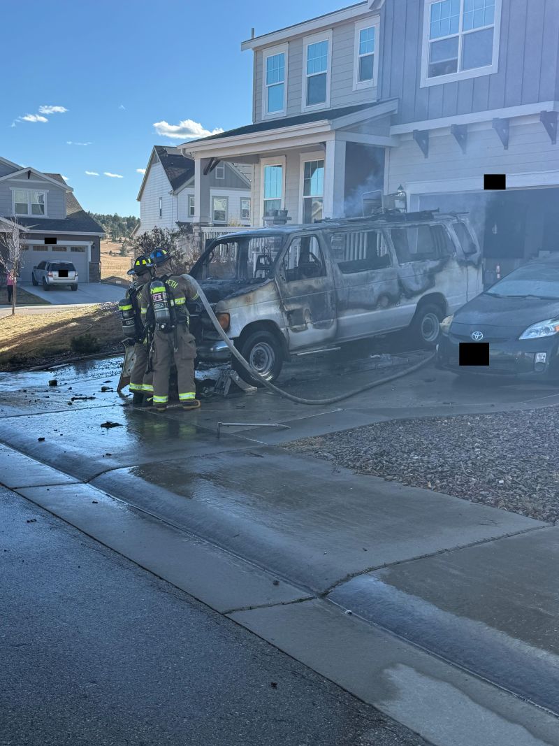Crews on a vehicle fire