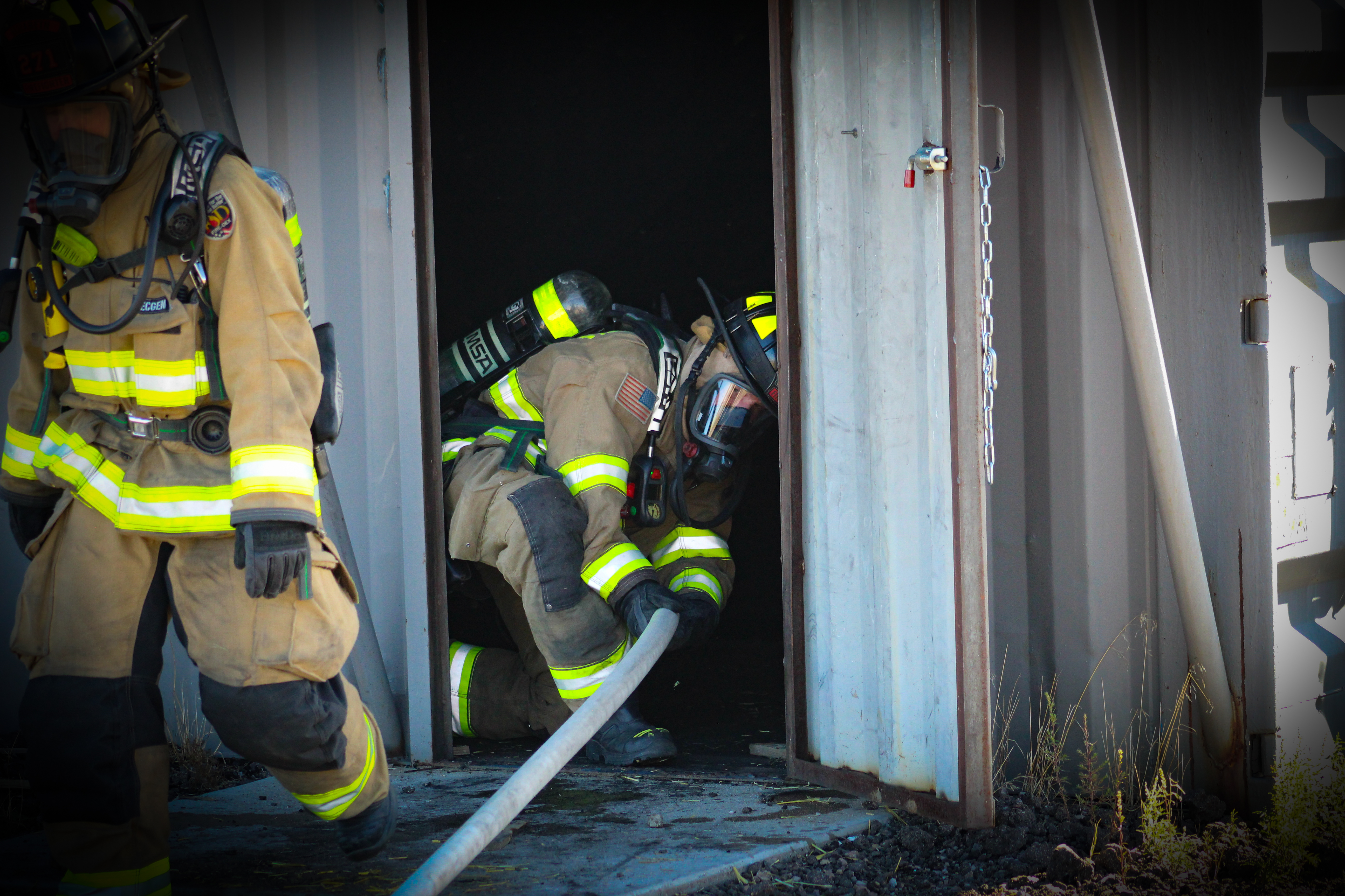 Firefighters training