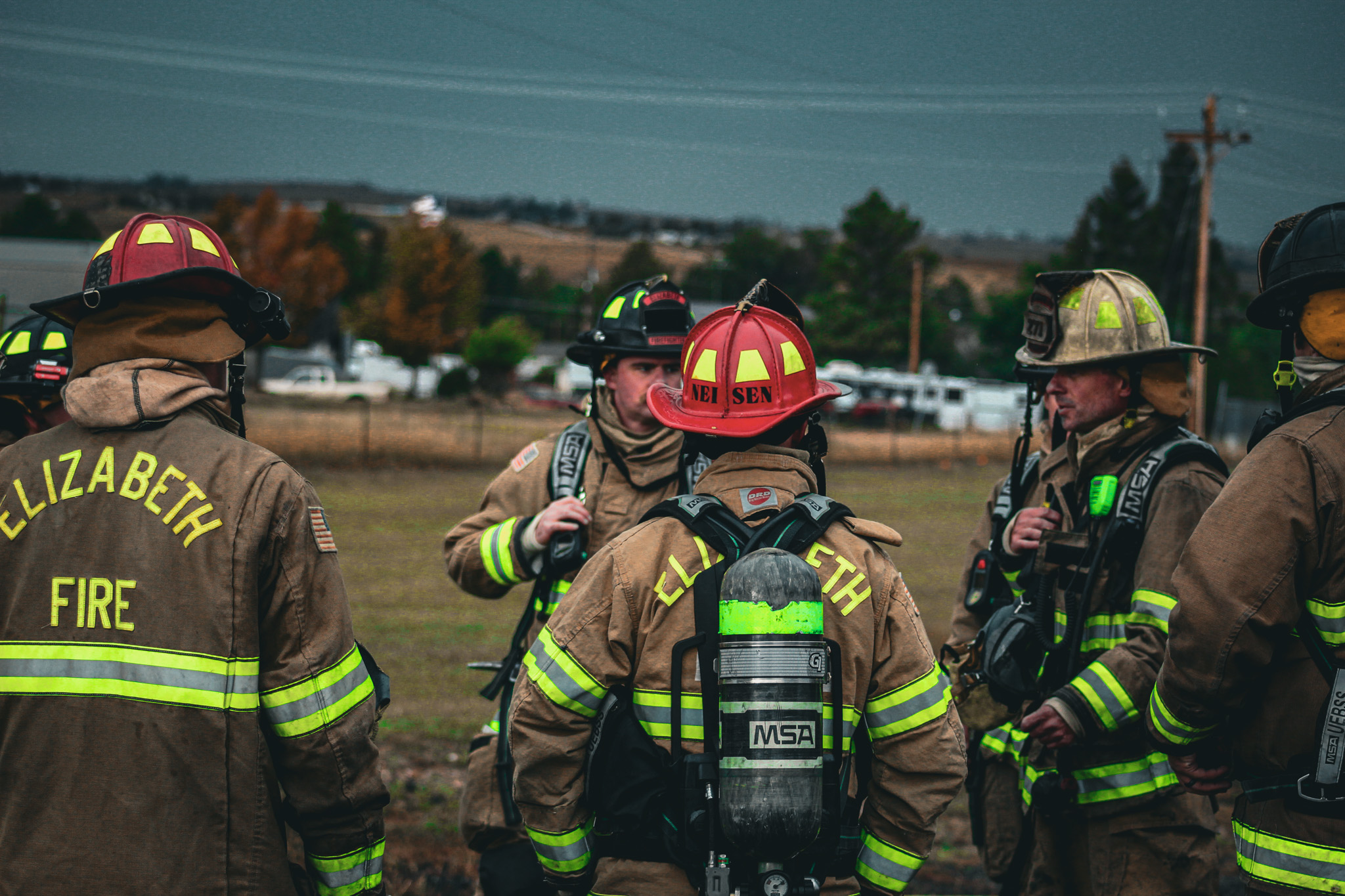 Firefighters training