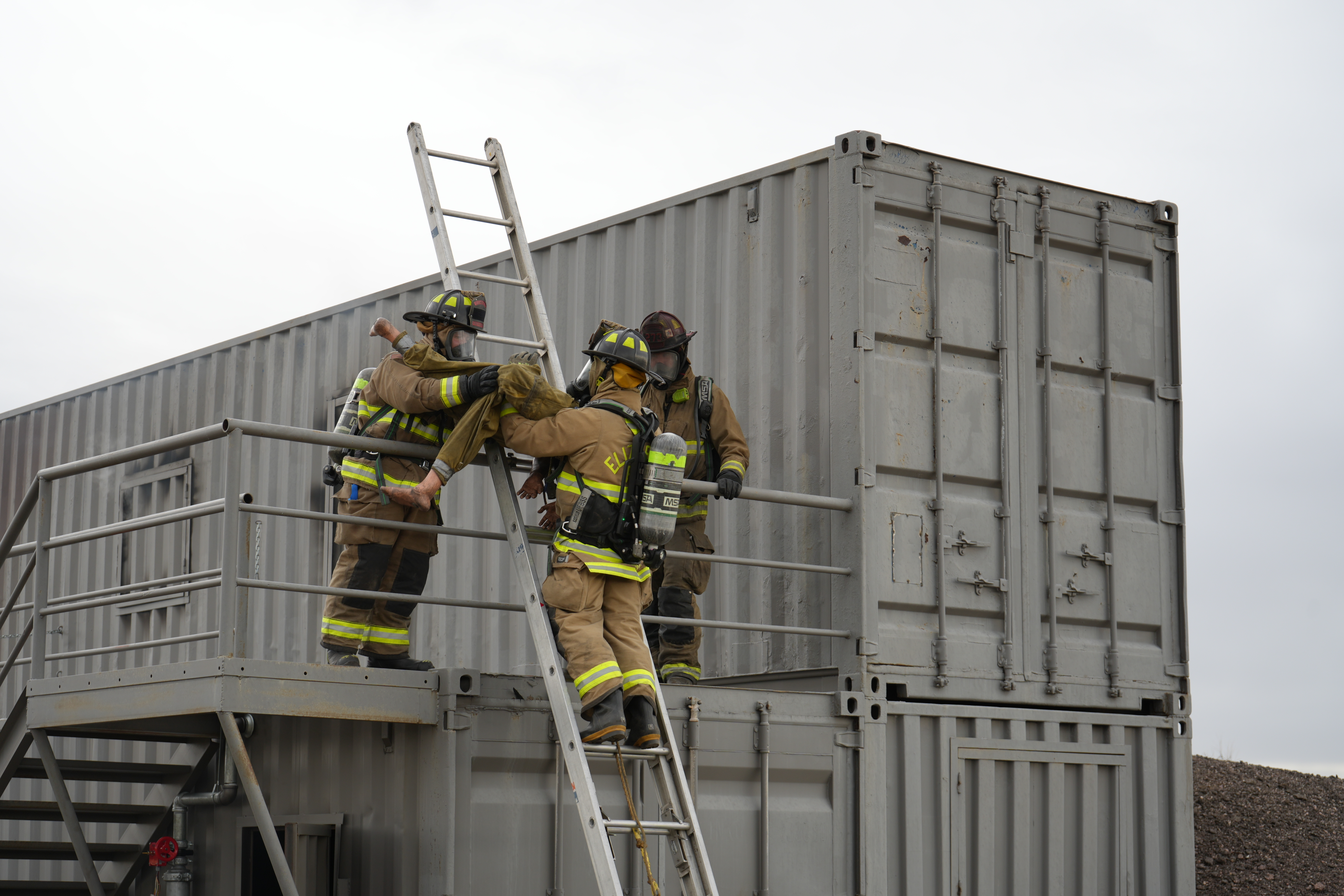 Firefighters training