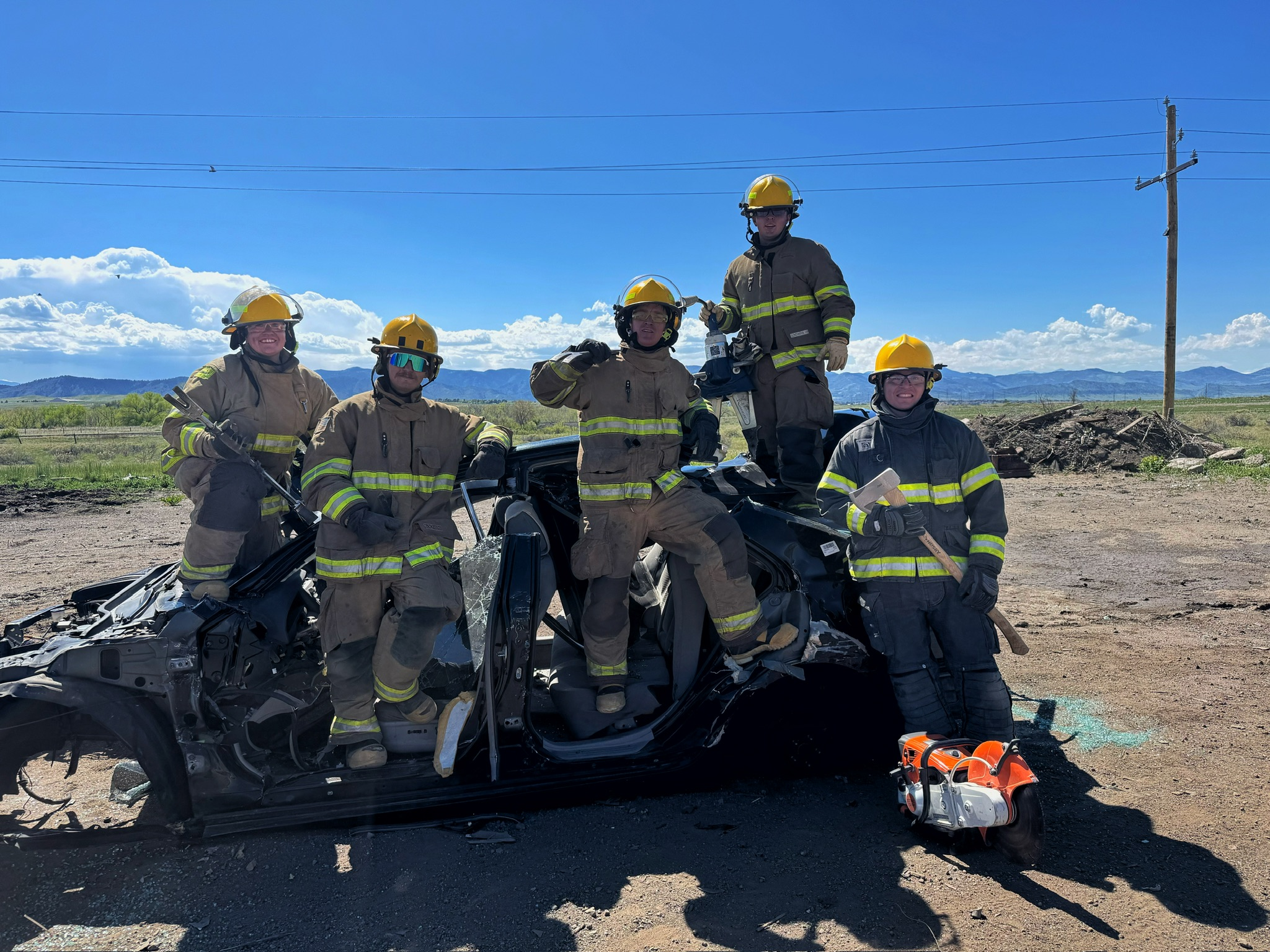 Firefighters training